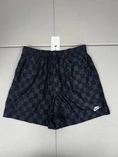 Nike Club Checkered Woven Flow Shorts Black Men’s Pick Size FN3098-010 NWT $60