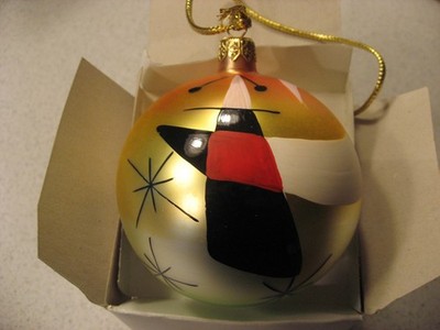 The Museum Company Joan Miro Painting Glass Christmas Ornament about 4''D