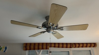 Fan Ventilator 44'' Hunter Seville II Eisen satiniert Flügel Eiche/Walnuss 24035