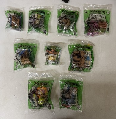 2001 Shrek Burger King Kids Toys Lot of 9 No duplicates All Sealed NEW NIP RARE