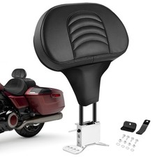 Motorcycle Rider Backrest with Detachable Plug In Backrest Mounting Kit Adjus...
