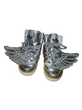 Adidas X Jeremy Scott 1.0 Wings Silver Metallic Shoes Sneakers S77838 Kid Size 6