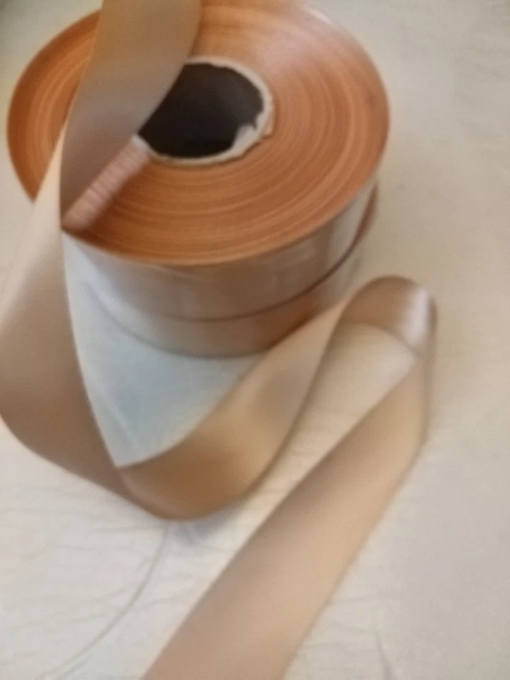 Cinta de satén de doble cara rosa rubor 2 pernos hecha en Francia completa nueva 1-3/4" Foto 3 de 4