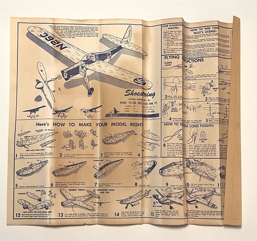 Vintage Carl Goldberg Shoestring Airplane Partial Kit Rubber Band Parts - Picture 6 of 7