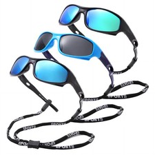 3 Pack Kids Polarized Sunglasses for Boys Girls,Flexible TR90 Unbreakable Spo...