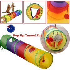 Foldable Pet Cat Tunnel Rabbit Pop Up Rainbow Tunnel Tube Puppy Kitten Play Toy