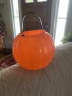 Vtg 80s Carolina Enterprises Halloween Blow Mold Pumpkin Pail Jack-O-Lantern 6" — photo 3