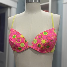 Vintage 90s Neon Polka Dot Bikini Top
