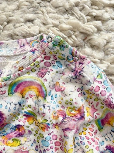 Olle And Belle Bamboo Cotton Sweatshirt Girls 6t White Unicorn Bamboo Terry - Picture 4 of 7