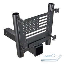 Hitch Mount 2 Flag Pole Holder W/ 2" Hitch Receiver for Truck SUV Trailer Pickup