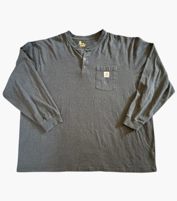 Carhartt Original Fit Long Sleeve Henley Pocket Long Sleeve Shirt Charcoal Gray