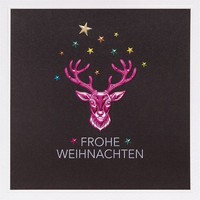 Weihnachten Prisma Quadratische Unverpackte Weihnachtskarte Mit Umschlag Hirsch