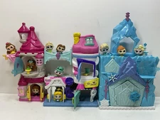 Disney Doorables Set: Mad Hatter's Tea Shop Belle's Book Shop & Elsa's Ice Rink