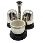 Vintage Art Deco Silver Plate Cruet Set Salt & Pepper Shakers, Antique, Bakelite