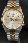 RARE Vintage Two Tone Seiko 5 President SNXJ90 Automatic Watch 36mm