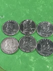 Lot Of  6 Franklin Half Dollars Silver 2 1963, 2 1958,  1 1961, 1 1949