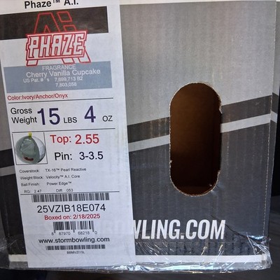 Storm Phaze A.I. bowling ball 15 LB. 1ST QUAL new ball in the box