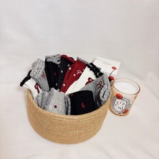 10-Pairs of Gray Patterned girls Socks with Bow and Hearts