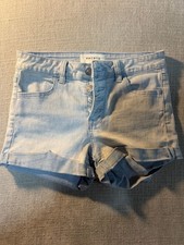 PacSun Super Stretch Shortie Light Wash Cuffed Denim Jean Shorts