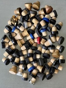 Plastic Top Liquor Bottle Cork Stoppers Great For Crafting Lot Of 77 Pieces