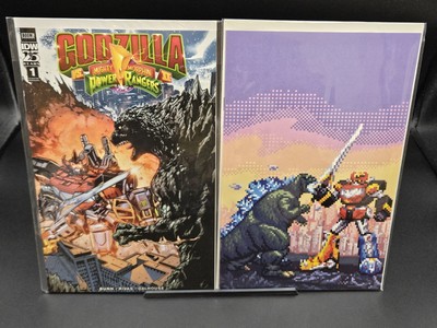 Godzilla vs Mighty Morphin Power Rangers #1 Sanches 8-Bit Virgin And #1 RI