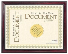 MCS University 8-1/2x11 Document Frame Mahogany (Same Shipping Any Qty)
