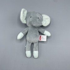 Fisher Price Baby Elephant Plush Baby Toy Doll Gray Aqua Crinkle Ears Lovey 8"