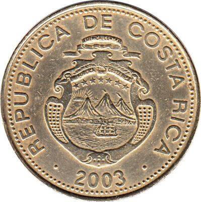 2,500円お安く⭕️ラスト1◎VOLAN◎RETRO BIG KEEL 3 Buy Costa Rica Coin - 500 Colones - Stars - Volcno - Ship - Sun