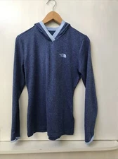 The North Face Womens Flashdry Hooded Running Top Base Layer Size S Heather Blue