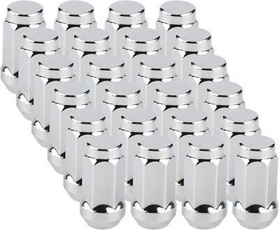 24 Chrome 14x1.5 Bulge Acorn Lug Nuts 1.78'' For Chevy GMC Silverado Sierra 1500