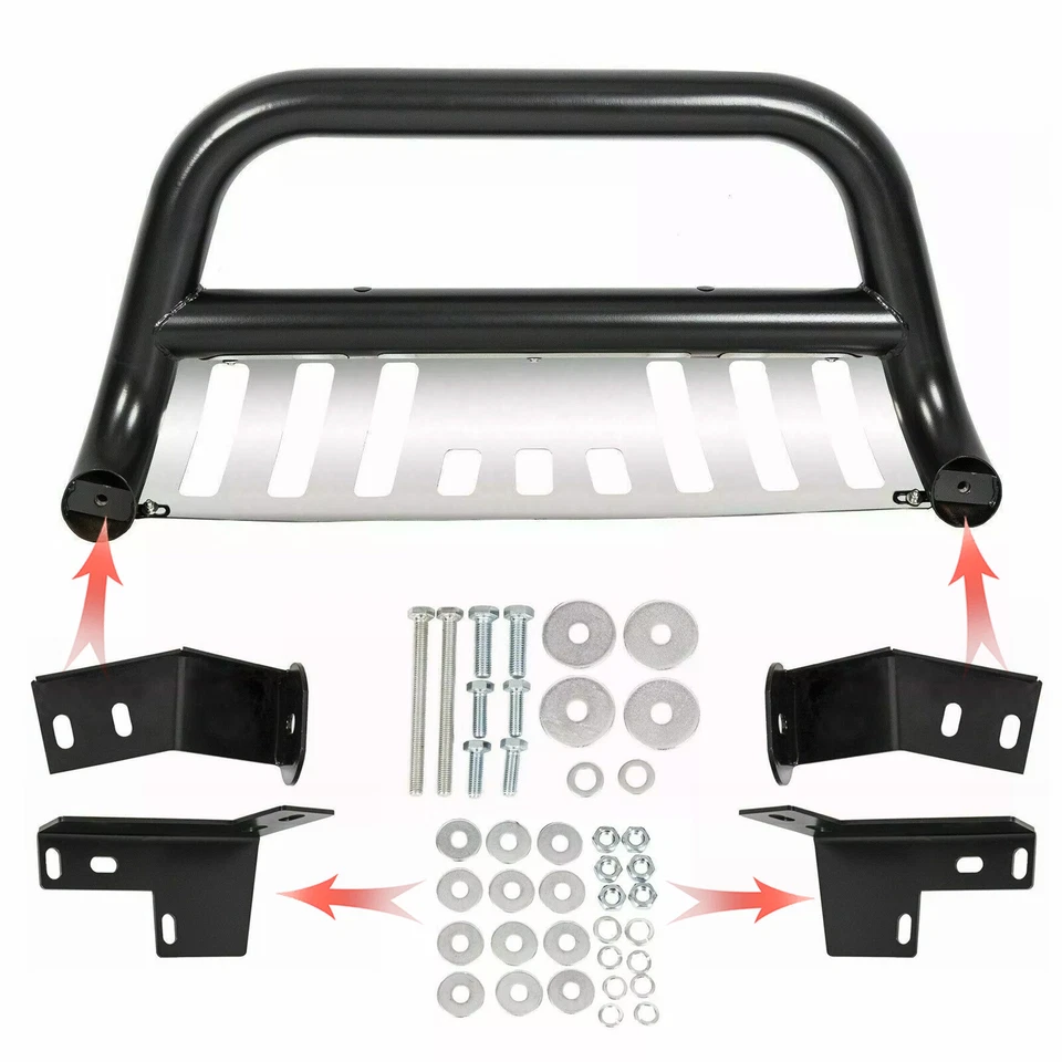 Protector de rejilla de parachoques de empuje Bull Bar de 3" para Toyota Tacoma 2005-2015 acero negro Foto 3 de 4