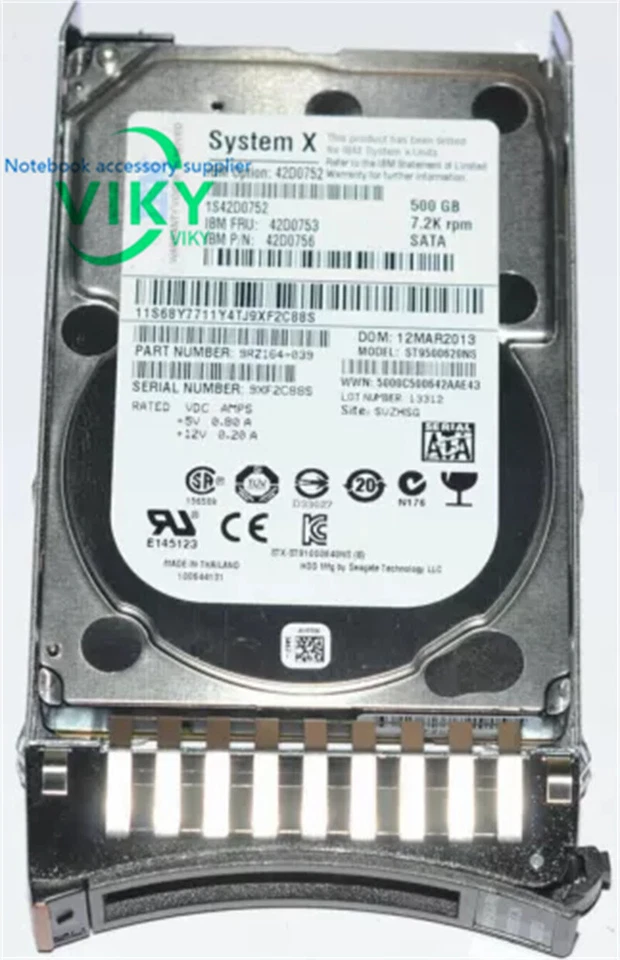 NEW IBM 42D0752 42D0753 42D0756 500GB 7200 RPM SFF 2.5'' SATA HDD Hard Drive - Image 3 of 4