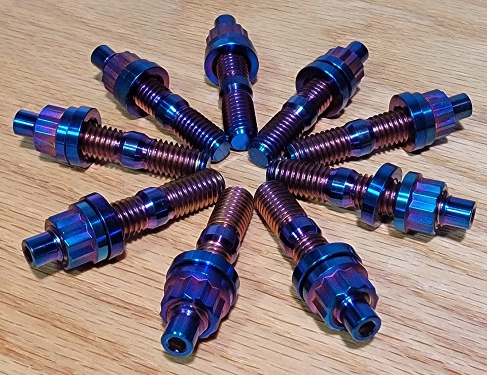 Juego de pernos colector escape admisión serie B/D/F/H Honda/Acura Titanium M8x1,25 mm Foto 2 de 4