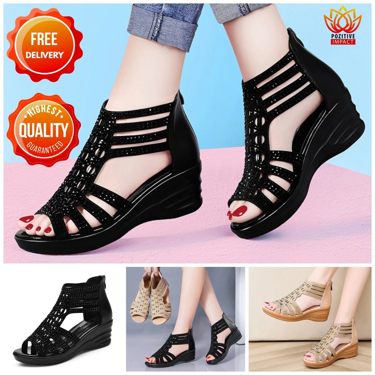 Sandalias De Mujer Zapatillas De Plataforma Moda De Verano Casual Elegante