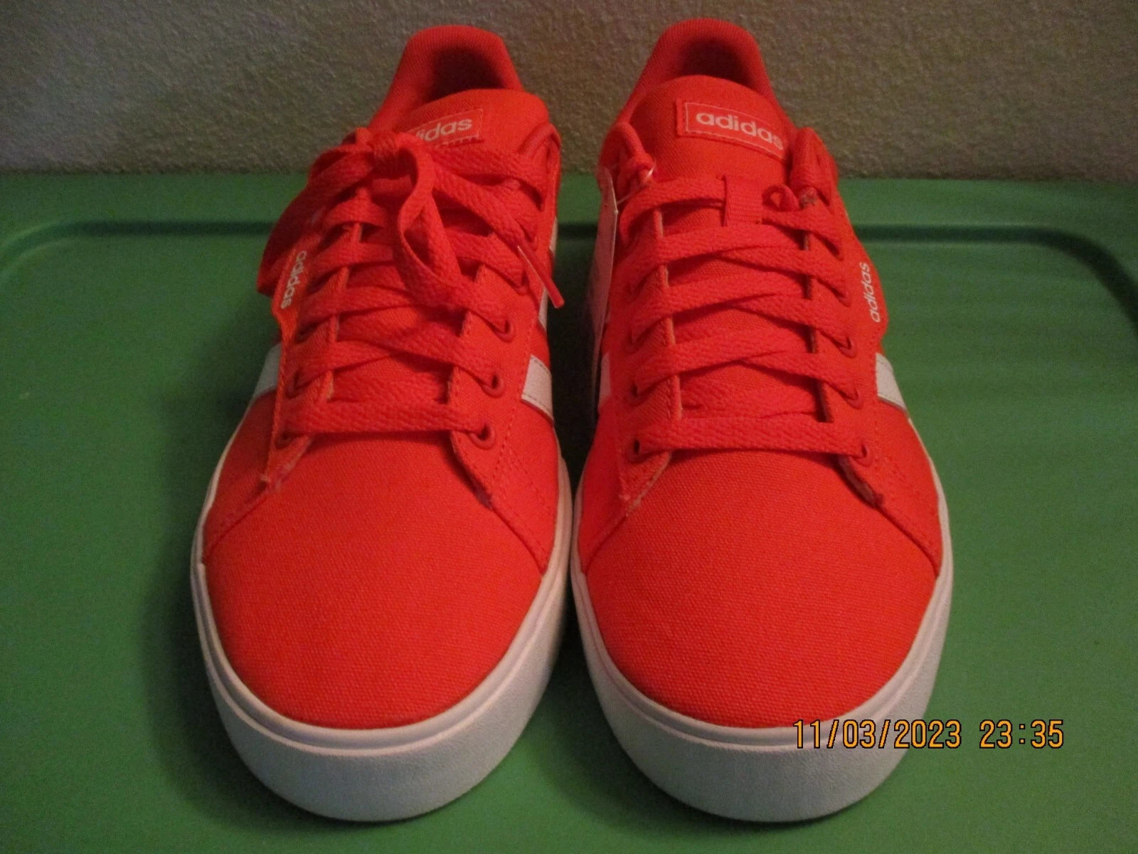 Scarpe da tennis uomo Adidas in tela arancione nuove (taglia 7)