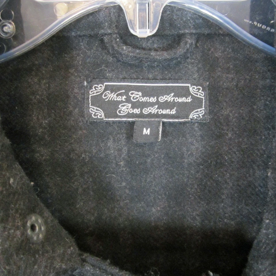 What Comes Around Goes Around 女式羊毛皮革 Snap 夹克 M 码 — 第 4/4 张图片