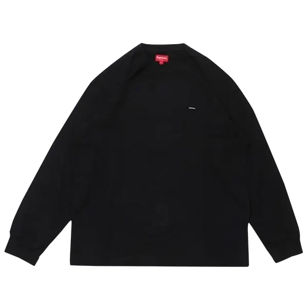 Authentique t shirt noir Supreme petite boîte manches longues neuf S