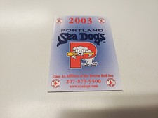 Calendario de bolsillo de béisbol menor JS15 Portland Sea Dogs 2003 - Coca Cola