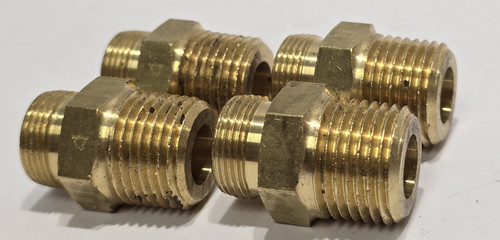 5/8"x 3/4"NPT MALE BRASS HEX NIPPLE REDUCER PIPE FITTING AIR FUEL WATER LOT 4PCS