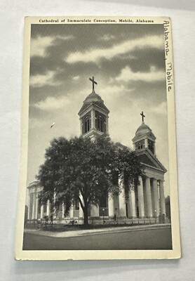 Cathedral of Immaculate Conception Mobile Alabama - 1943 Postcard