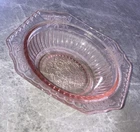 Anchor Hocking Mayfair Open Rose Square Pink Depression Glass Lunch Plate 1940s!