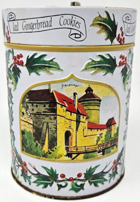 Lambertz Aachen 1999 Iced Gingerbread Cookies Germany Music Box Tin Silent Night
