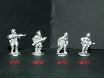 FRONTLINE WARGAMING Metall WWII Deutsche Fallschirmjäger - 4 Variationen Maßstab 1/76 - 20mm. GPA1-2-3-4