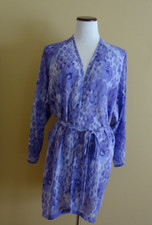 Vintage Victoria's Secret Violet Wisteria Color Satin Kimono Robe in One Size