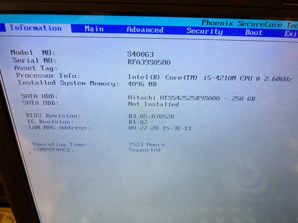 14" GETAC S400G3 Rugged Laptop I5 includes HD & caddy NO OS & NO HANDLE - Image 2 of 4