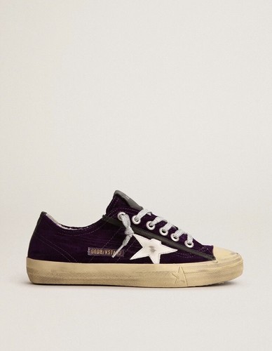 Golden Goose V-Star Sneaker Viola Velluto/Bianco/Argento Tg 39 Nuove con scatola - Foto 2 di 12