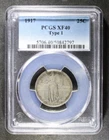 PCGS XF40 1917 Type 1 Standing Liberty Quarter 25c!!!