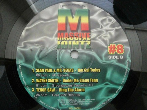 Massive Jointz #8 Promowax Vinyl Service Various Artists T.O.K., Sean Paul VINYL - Picture 2 of 2