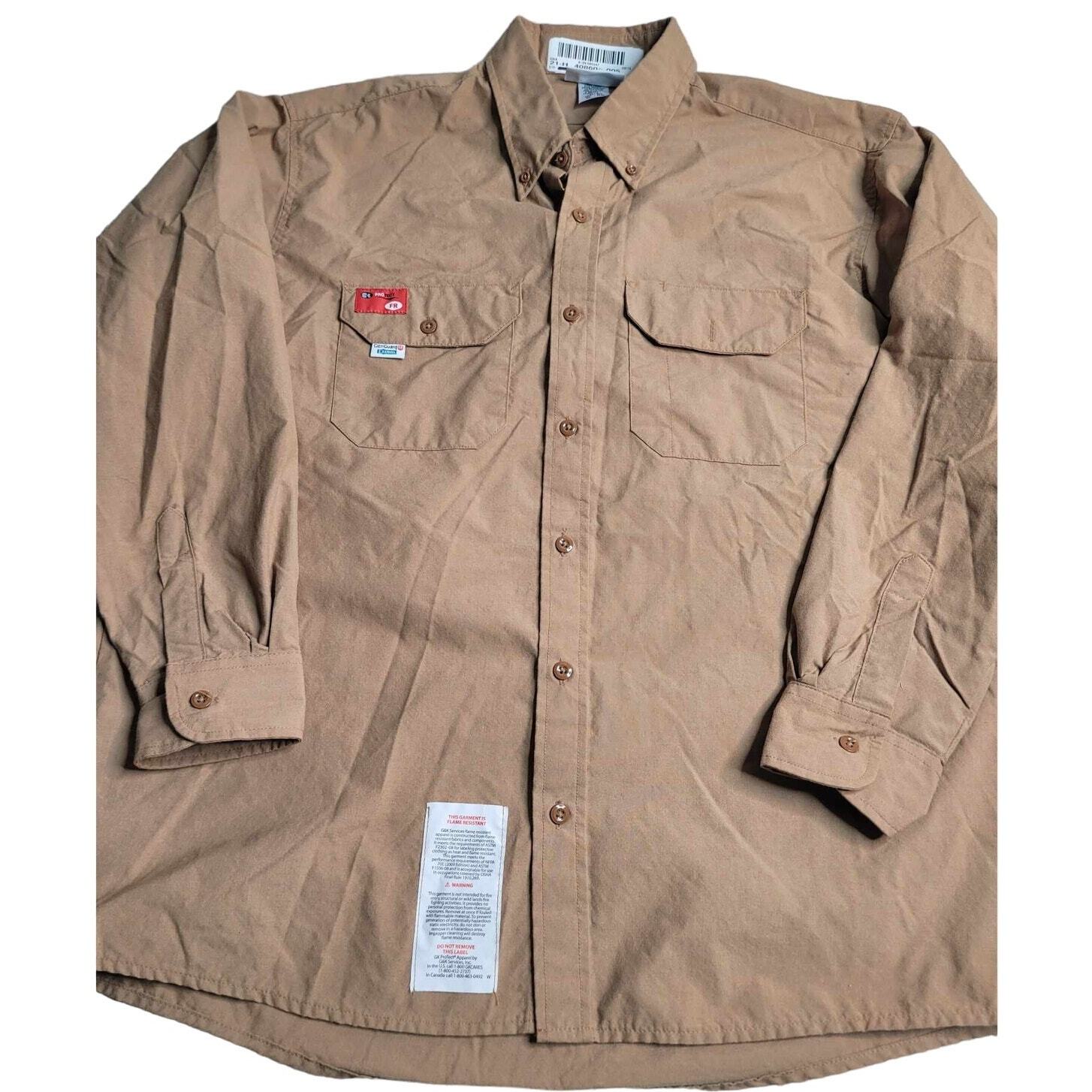 ProTect Flame Resistant LS Button Down Khaki Medi… - image 1
