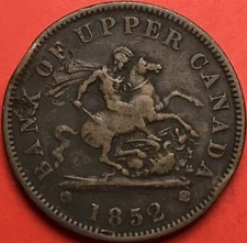 1852 Bank Of Upper Canada 1 Penny - PC-6B5 - Rim Damage Lot#3913